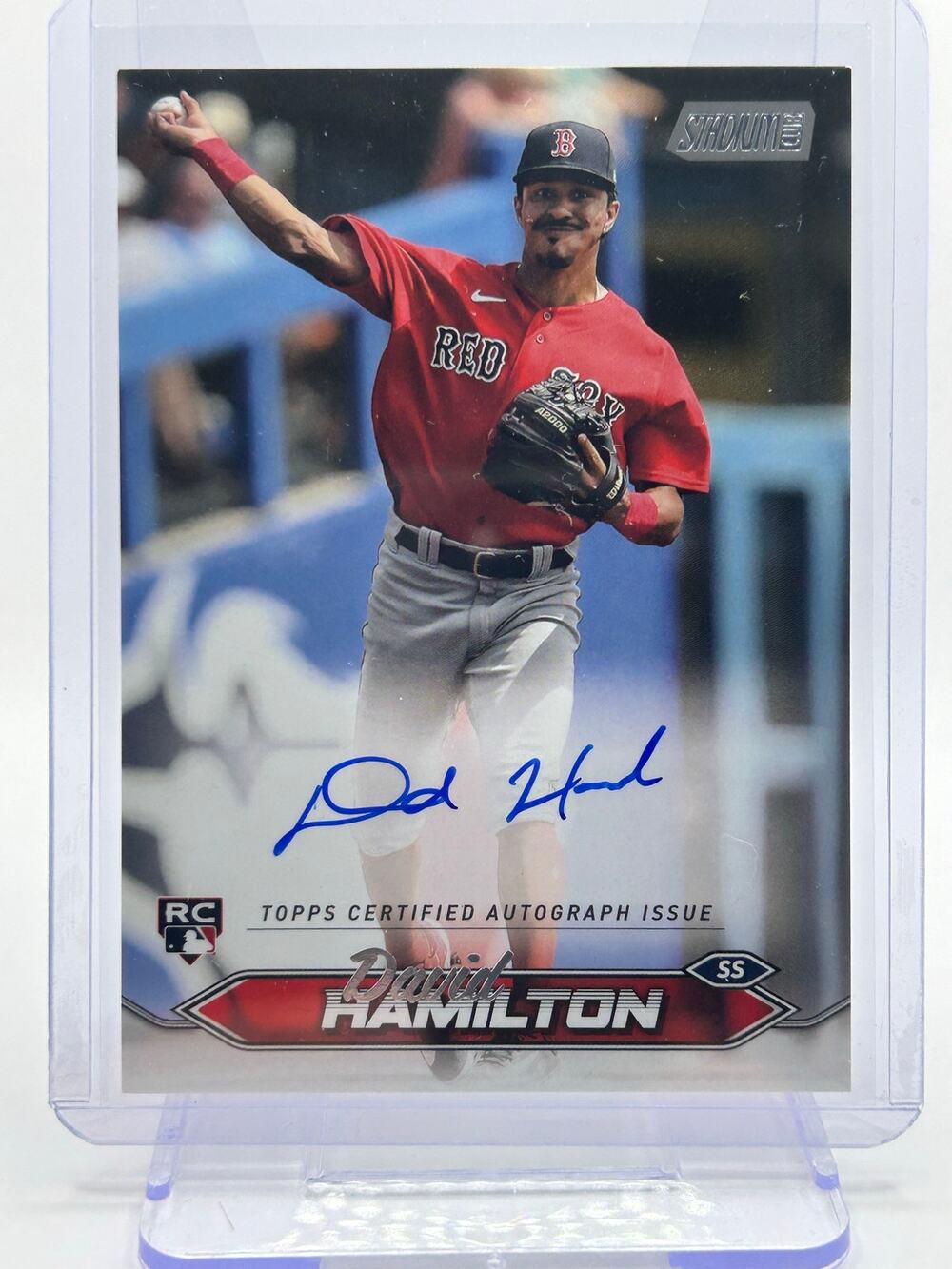2024 Topps Stadium Club David Hamilton Rookie On Card Auto Red Sox Brewers RC